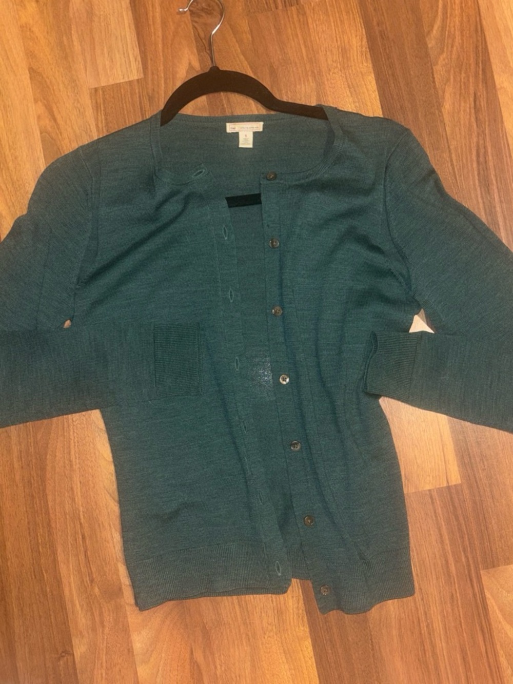 GAP Green Button-Front Wool Women's Cardigan